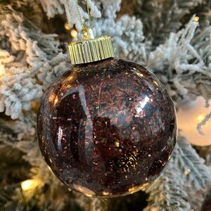 Lot of 3 Kirkland’s Christmas Orn 3.9 in Glitter‎ Filled Mocha